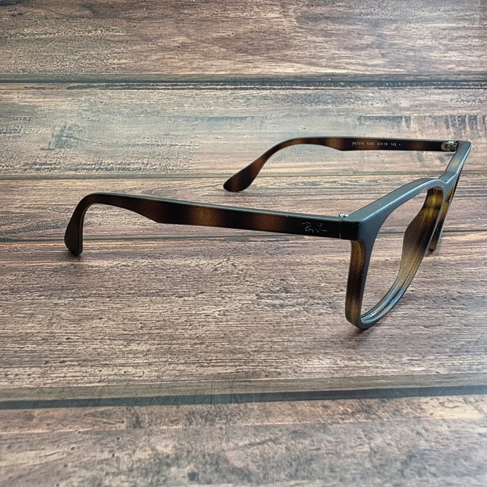 Ray-Ban RB 7074 5365 Matte Tortoise Square Eyeglasses Frames 52-18-145